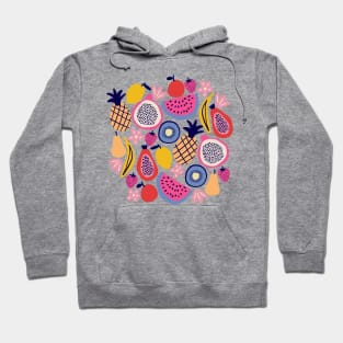 Colorful tropical fruits in cream Hoodie